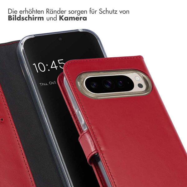 Selencia Echtleder Klapphülle Google Pixel 9 / 9 Pro - Rot