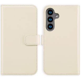 Selencia Echtleder Klapphülle Samsung Galaxy S24 - Greige