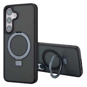 Accezz Ring Stand Backcover mit MagSafe Samsung Galaxy S25 Plus - Schwarz