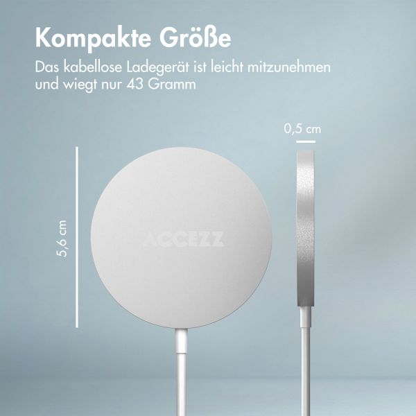 Accezz Wireless Charger USB-C - MagSafe kabelloses Ladegerät - 1 Meter - Weiß