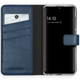 Selencia Echtleder Klapphülle Samsung Galaxy A41 - Blau