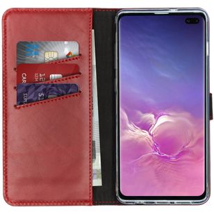 Selencia Echtleder Klapphülle Samsung Galaxy S10 Plus - Rot