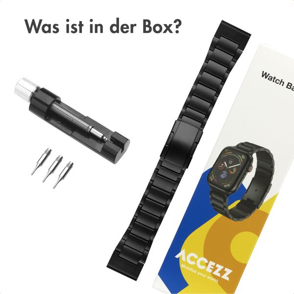 Accezz Mattes Titanstahlarmband -   Garmin 26 mm Anschluss - Schwarz