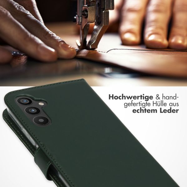 Selencia Echtleder Klapphülle Samsung Galaxy A34 (5G) - Grün
