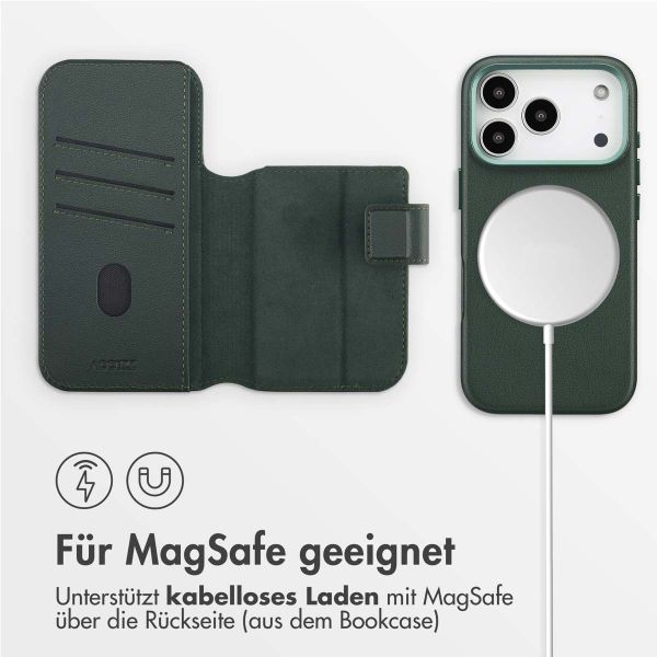 Accezz 2-in-1 Klapphülle aus Leder mit MagSafe Apple iPhone 17 Pro - Cedar Green