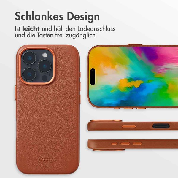 Accezz MagSafe Leather Backcover Apple iPhone 16 Pro - Sienna Brown