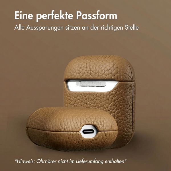 Accezz Echtleder Case  Apple AirPods 1 / 2 - Taupe