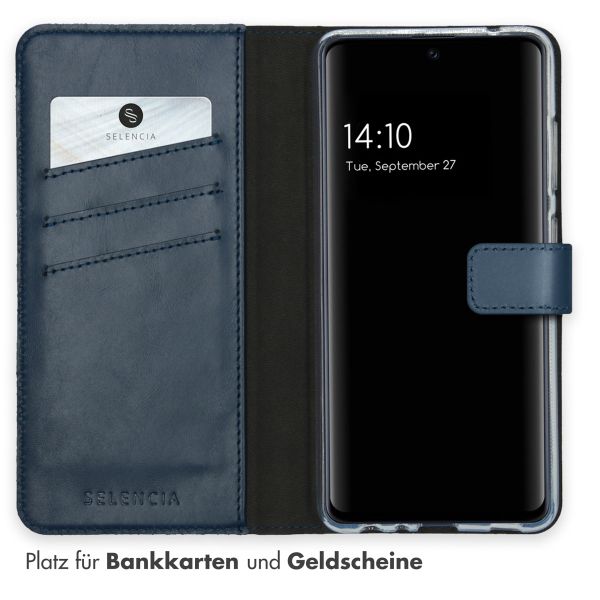 Selencia Echtleder Klapphülle Samsung Galaxy A52(s) (5G/4G) - Blau