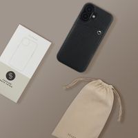 Selencia Riva Back Cover mit Kartenfach Apple iPhone 16 - Schwarz