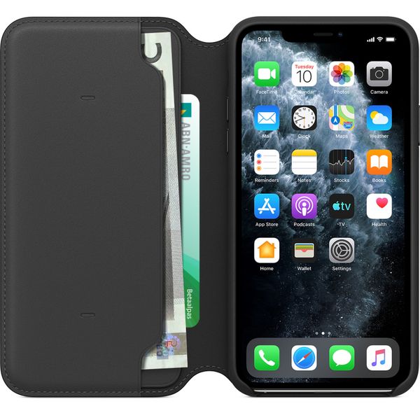 Apple Leather Folio Klapphülle Apple iPhone 11 Pro Max - Schwarz