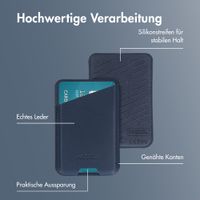 Accezz Magnetischer Lederkartenhalter - Geeignet für Apple Find My - Nightfall Blue