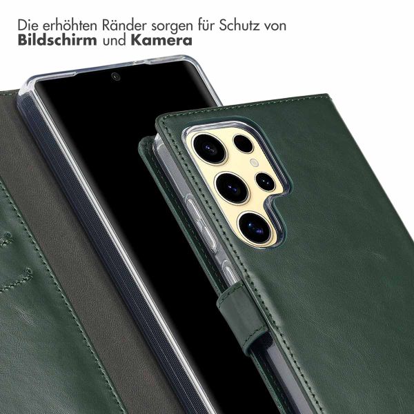 Selencia Echtleder Klapphülle Samsung Galaxy S25 Ultra - Grün