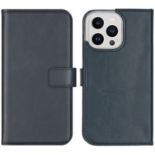 Selencia Echtleder Klapphülle Apple iPhone 14 Pro Max - Blau