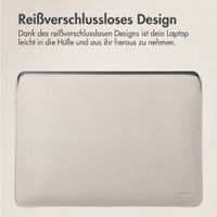Accezz Leder Laptop Hülle 16 Zoll - Laptop Sleeve - Beige