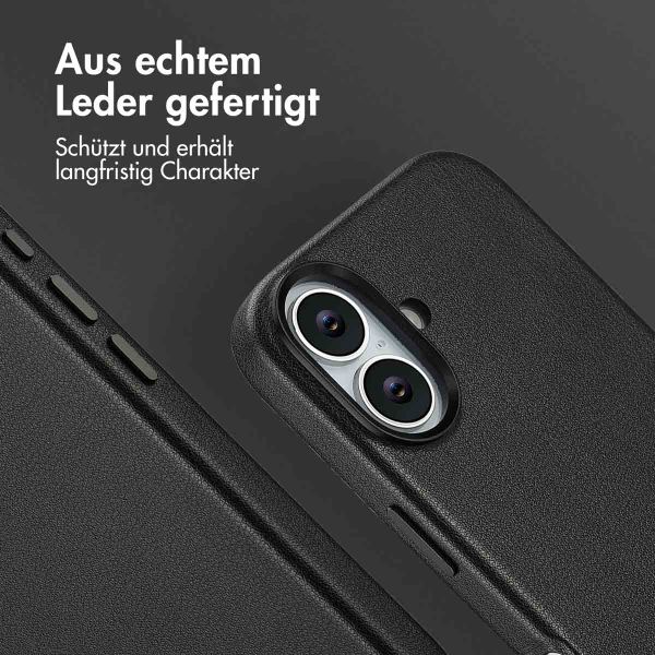 Accezz MagSafe Leather Backcover Apple iPhone 17 - Onyx Black