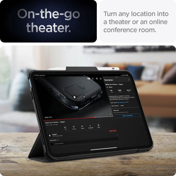 Spigen Rugged Armor Pro Klapphülle Apple iPad 11 (2025) 11 Zoll A16 / iPad 10 (2022) 10.9 Zoll - Schwarz