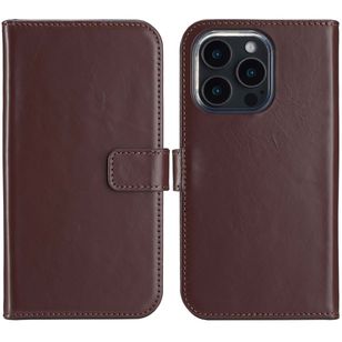 Selencia Echtleder Klapphülle Apple iPhone 16 Pro Max - Braun