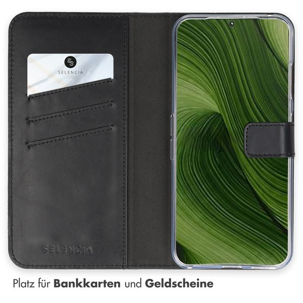 Selencia Echtleder Klapphülle Fairphone 6 / 6+ - Schwarz