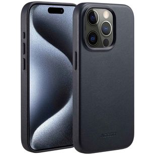 Accezz MagSafe Leather Backcover Apple iPhone 15 Pro - Onyx Black