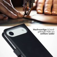 Selencia Echtleder Klapphülle Apple iPhone Air - Schwarz
