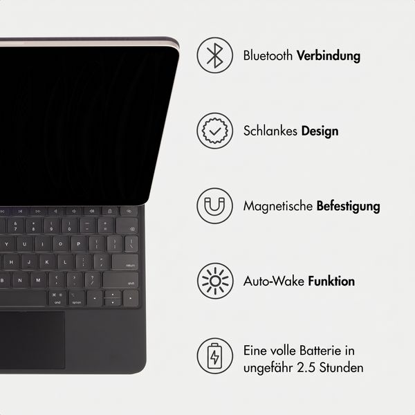 Accezz Magnetische Bluetooth Tastatur Apple iPad Air 11 Zoll (2025) M3 / (2024) M2 / Pro 11 (2018/2020/2021/2022) - QWERTY / NL - Schwarz