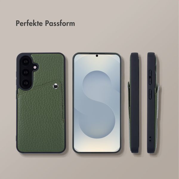 Selencia Riva Back Cover mit Kartenfach Samsung Galaxy S25 / S24 - Sage Green