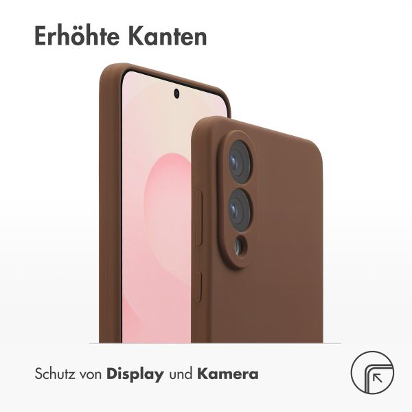 Accezz Liquid Silikoncase mit MagSafe Samsung Galaxy S25 Edge - New Tea Brown
