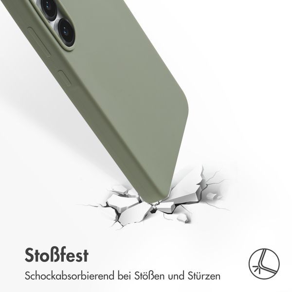 Accezz Liquid Silikoncase mit MagSafe Samsung Galaxy S25 FE - Cooper Green