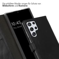 Selencia Echtleder Klapphülle Samsung Galaxy S22 Ultra - Schwarz