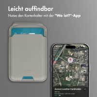 Accezz Magnetische Leder-Wallet mit Standfunktion - Geeignet für Apple Find My - Light Grey