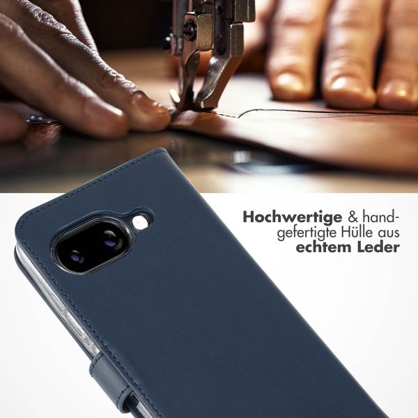 Selencia Echtleder Klapphülle Google Pixel 9A - Blau