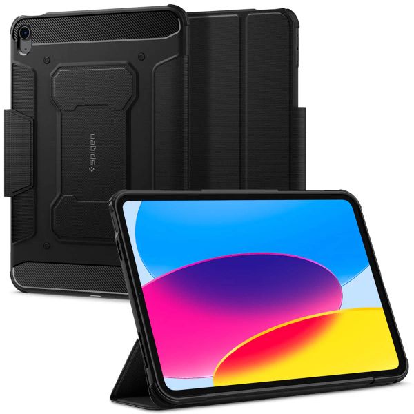 Spigen Rugged Armor Pro Klapphülle Apple iPad 11 (2025) 11 Zoll A16 / iPad 10 (2022) 10.9 Zoll - Schwarz