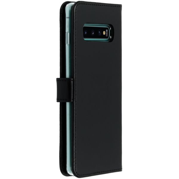 Selencia Echtleder Klapphülle Samsung Galaxy S10 Plus - Schwarz