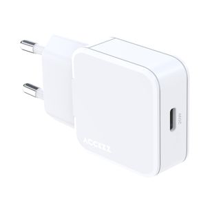 Accezz Ultra Slim GaN Ladegerät - USB-C - 20 W - Weiß