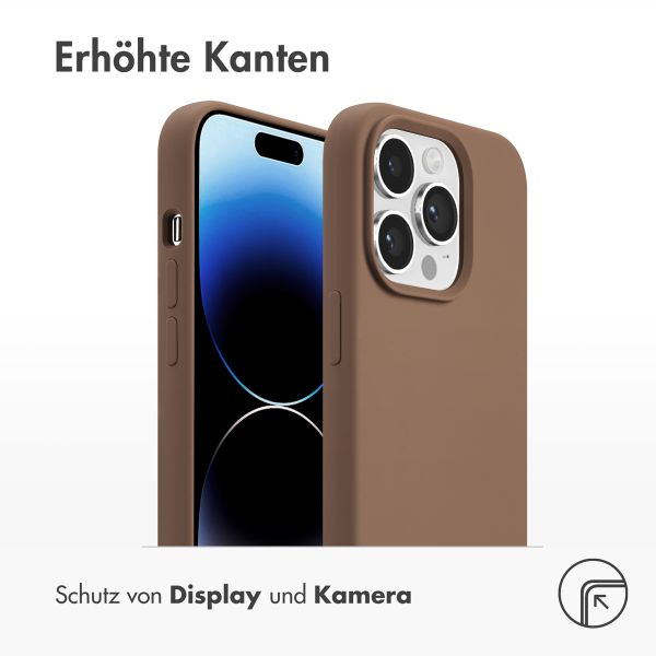 Accezz Liquid Silikoncase mit MagSafe Apple iPhone 14 Pro - Hellbraun