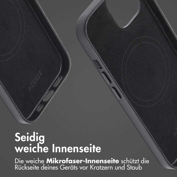 Accezz MagSafe Leather Backcover Apple iPhone 13 - Onyx Black