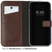 Selencia Echtleder Klapphülle Apple iPhone 14 - Braun