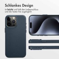 Accezz MagSafe Leather Backcover Apple iPhone 15 Pro - Nightfall Blue