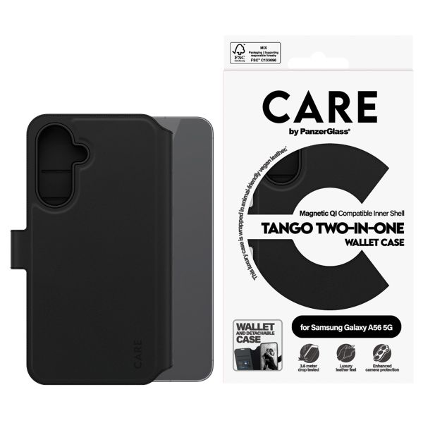 CARE by PanzerGlass Tango 2 in 1 Wallet Case MagSafe Samsung Galaxy A56 - Black