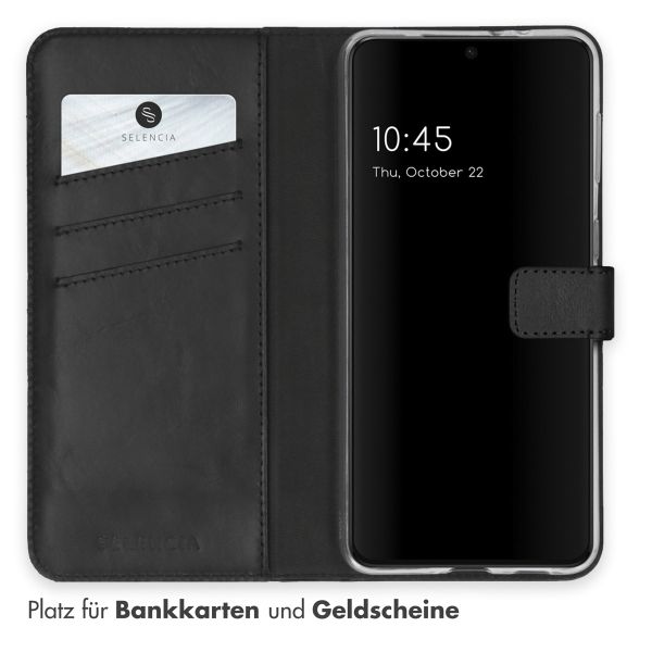 Selencia Echtleder Klapphülle Samsung Galaxy S21 - Schwarz