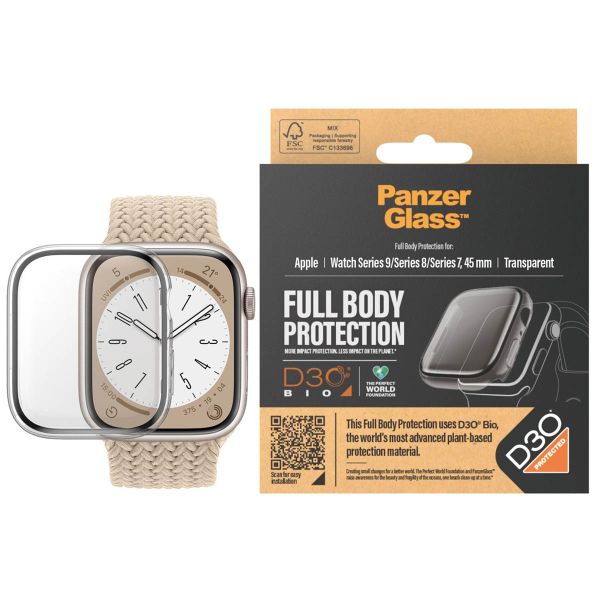 PanzerGlass Full Body Protection D3O® Bio Case Apple Watch 7 / 8 / 9 - 45 mm - Transparent