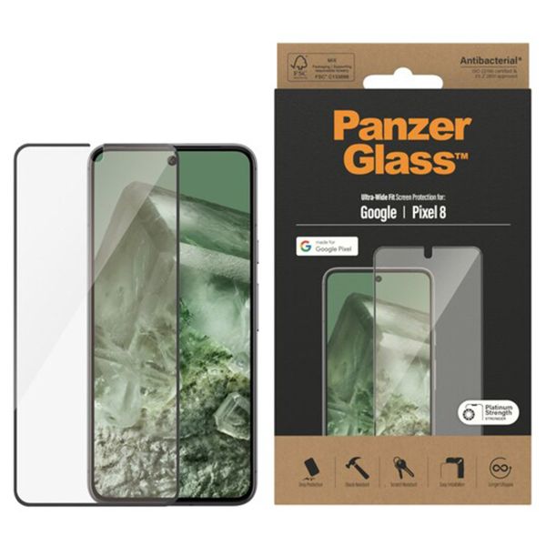 PanzerGlass Ultra-Wide Fit Antibakterieller Displayschutz Google Pixel 8