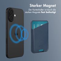 Accezz Magnetischer Lederkartenhalter - Geeignet für Apple Find My - Nightfall Blue