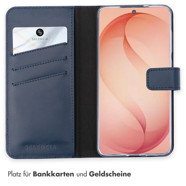 Selencia Echtleder Klapphülle Samsung Galaxy S26 Plus - Dunkelblau