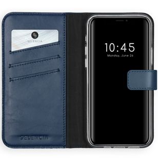 Selencia Echtleder Klapphülle Apple iPhone 12 Pro Max - Blau