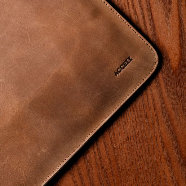 Accezz Leder Laptop Hülle 13 Zoll - Laptop Sleeve - Cognac