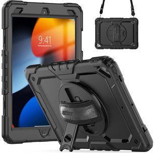 Accezz Robustes Back Cover mit Schultergurt Apple iPad Air 3 (2019) / Pro 10.5 (2017) - Schwarz